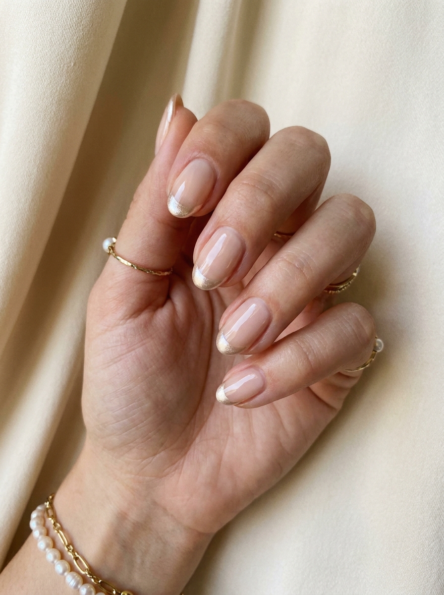 Champagne Chrome French Nails als French Chrome Nägel Inspiration 2026